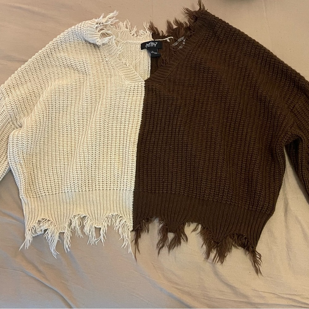 Brown and tan ladies sweater